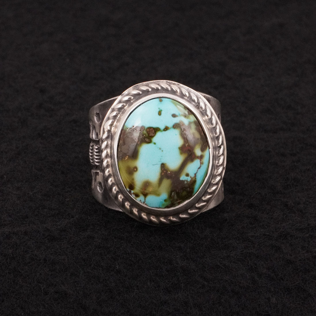 Elvira Bill Turquoise & Sterling Silver Ring Sz. 10.5