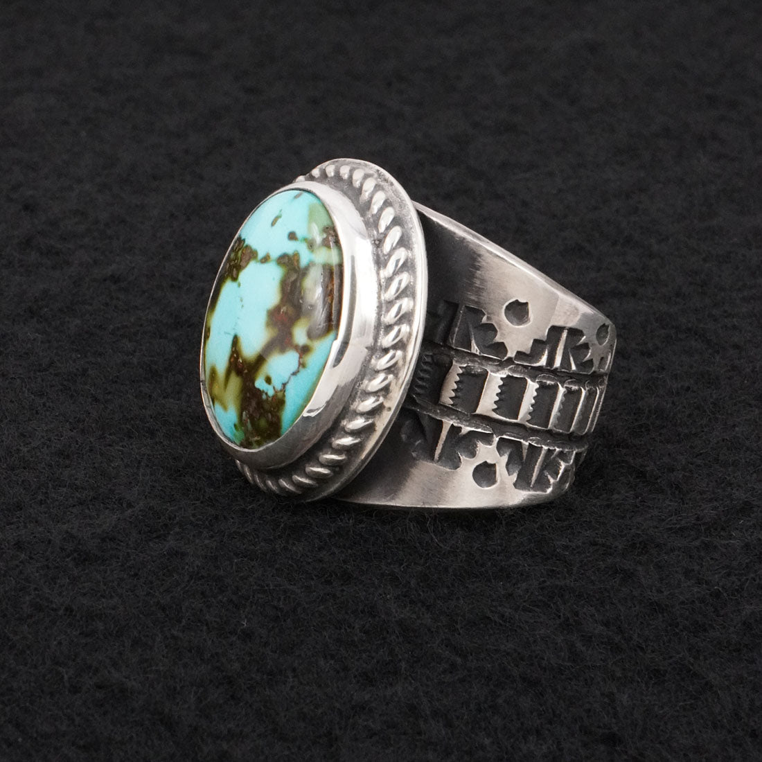 Elvira Bill Turquoise & Sterling Silver Ring Sz. 10.5