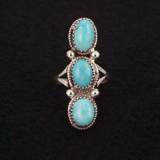 Ernest Hawthorne Turquoise & Sterling Silver Ring Size 7.5