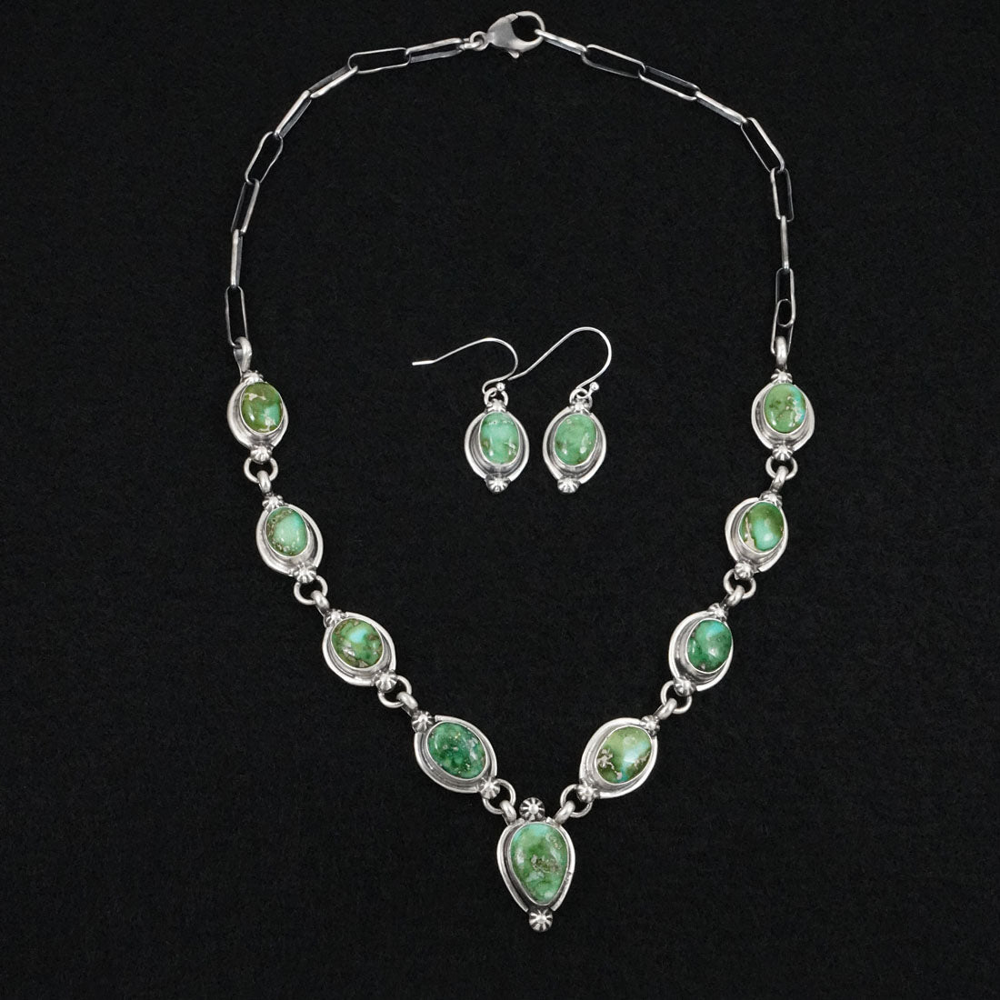 Bobby Johnson Turquoise & Sterling Silver Necklace Set