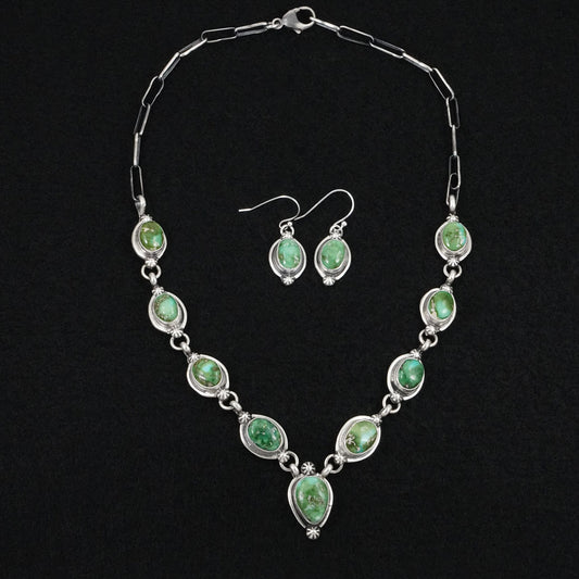 Bobby Johnson Turquoise & Sterling Silver Necklace Set