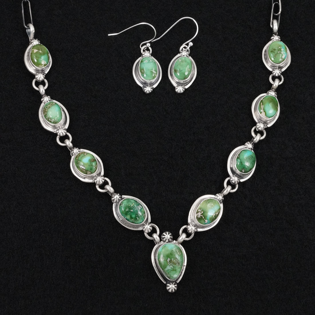 Bobby Johnson Turquoise & Sterling Silver Necklace Set