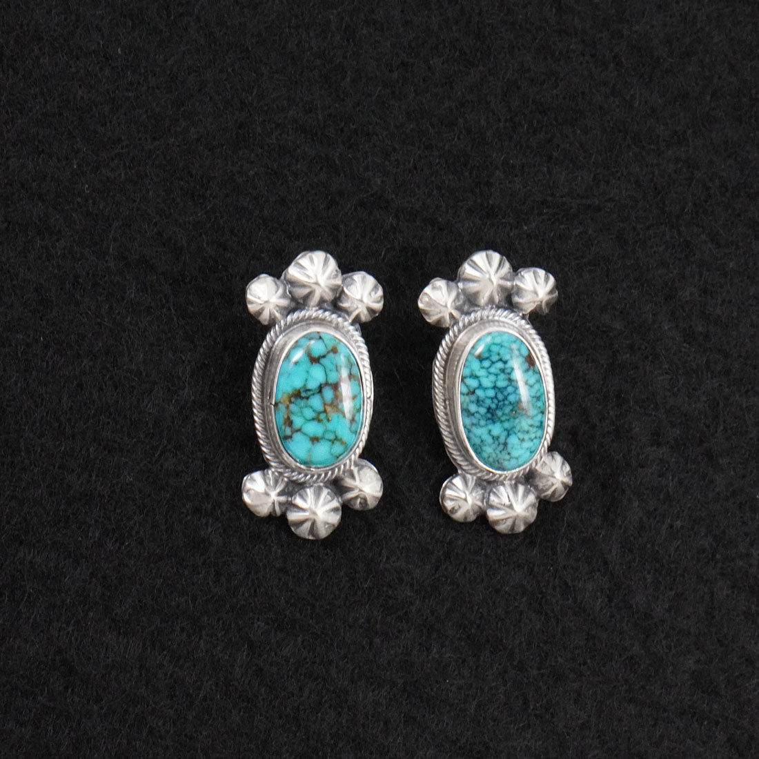 Darrin Livingston Turquoise & Sterling Silver Squash Blossom Set