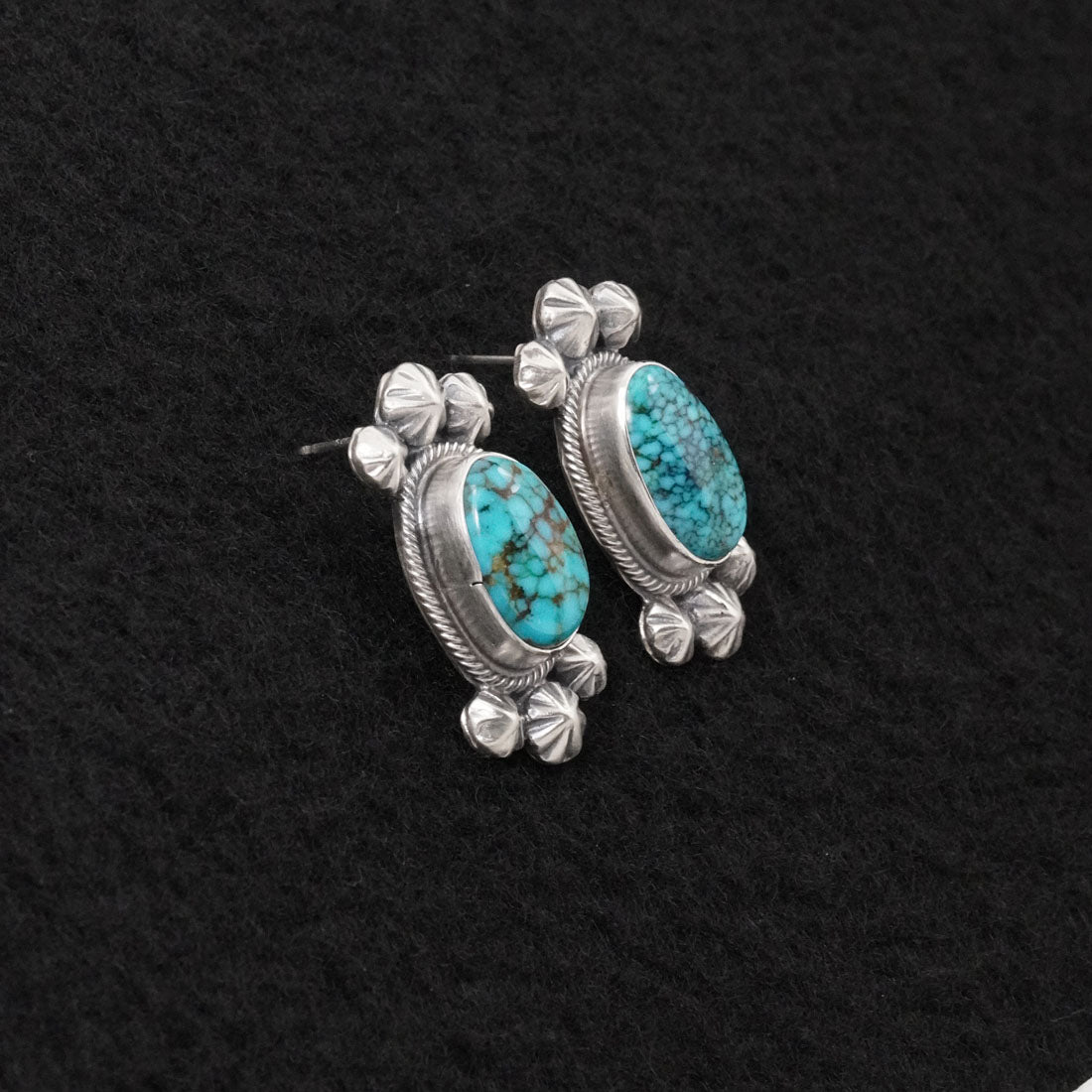 Darrin Livingston Turquoise & Sterling Silver Squash Blossom Set