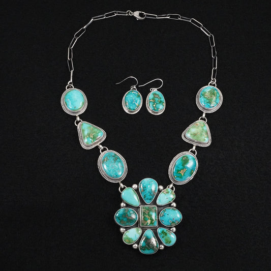 Kathleen Livingston Turquoise & Sterling Silver Necklace Set