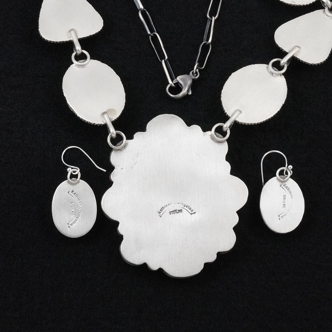 Kathleen Livingston Turquoise & Sterling Silver Necklace Set