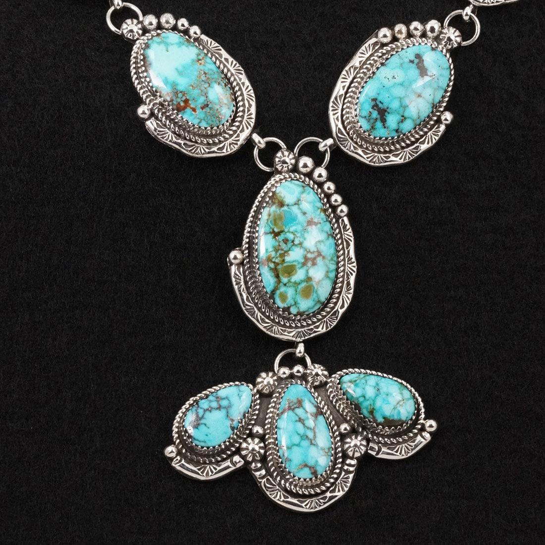 Phil Nez Turquoise & Sterling Silver Necklace Set