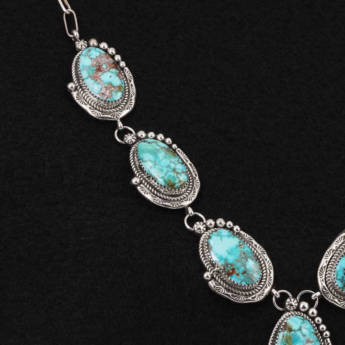 Phil Nez Turquoise & Sterling Silver Necklace Set