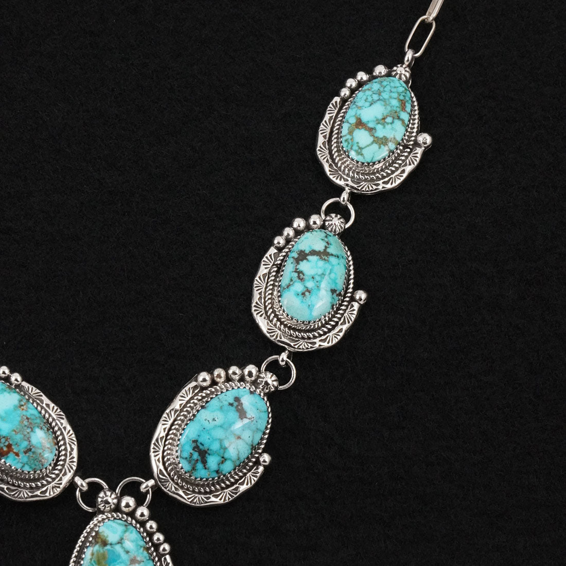 Phil Nez Turquoise & Sterling Silver Necklace Set
