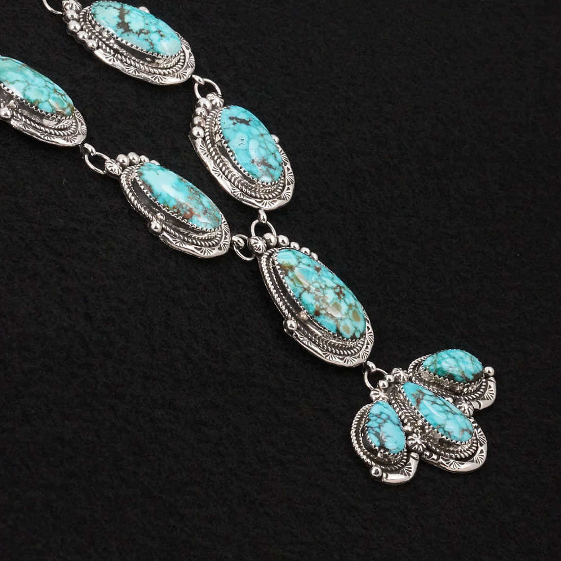 Phil Nez Turquoise & Sterling Silver Necklace Set