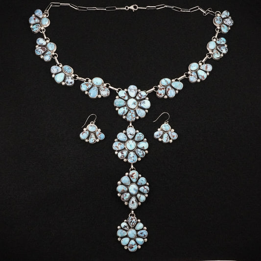Kathleen Livingston Turquoise & Sterling Silver Necklace Set