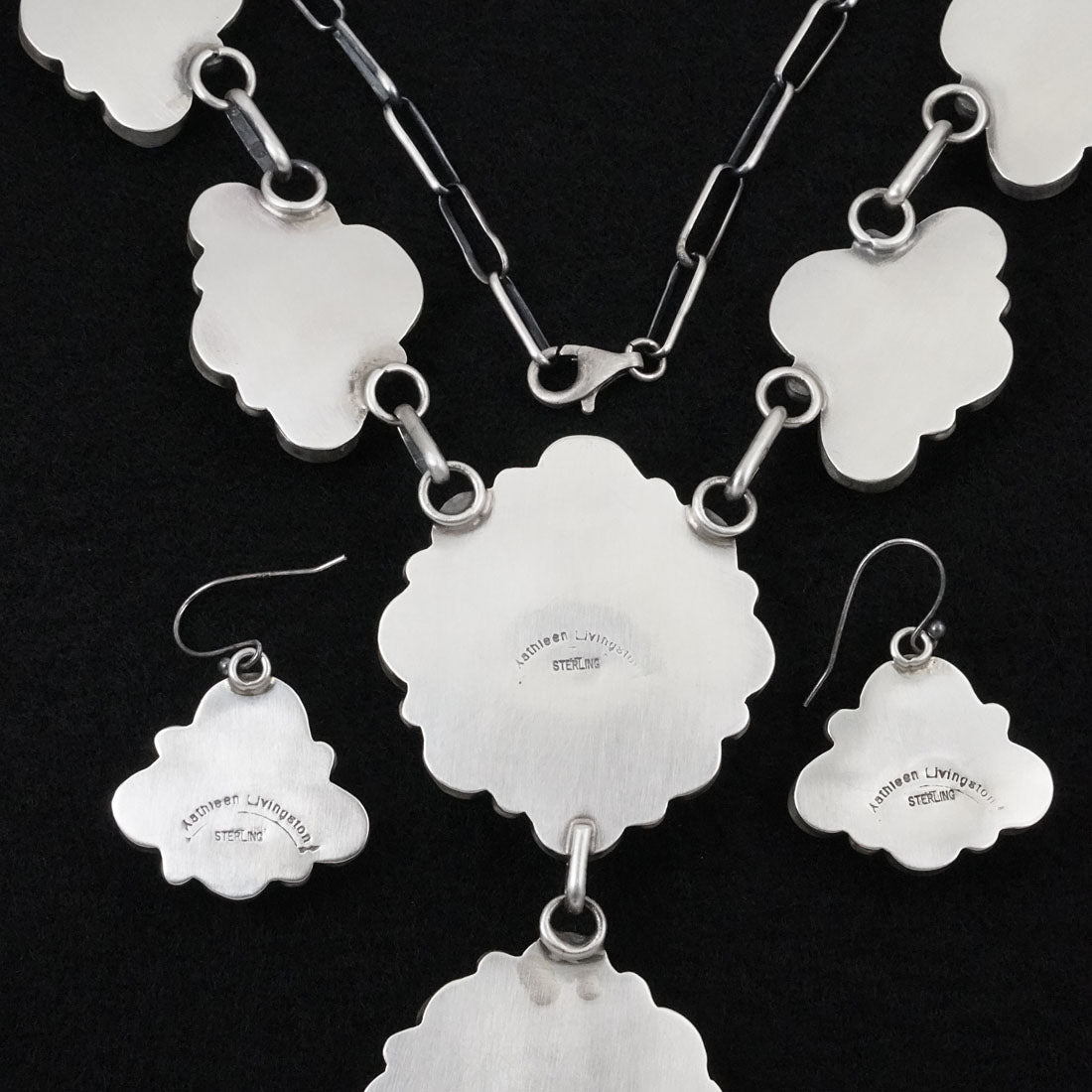 Kathleen Livingston Turquoise & Sterling Silver Necklace Set