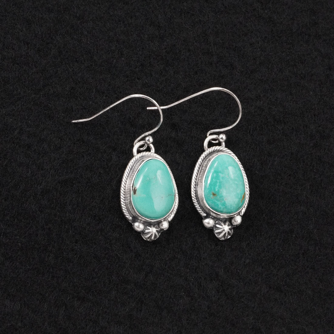 Bobby Johnson Turquoise & Sterling Silver Squash Blossom Set