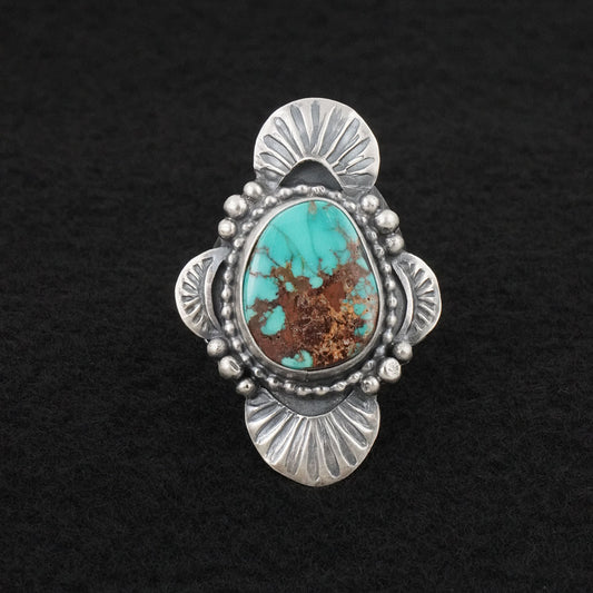 Randy Billy Turquoise & Sterling Silver Ring Size 8