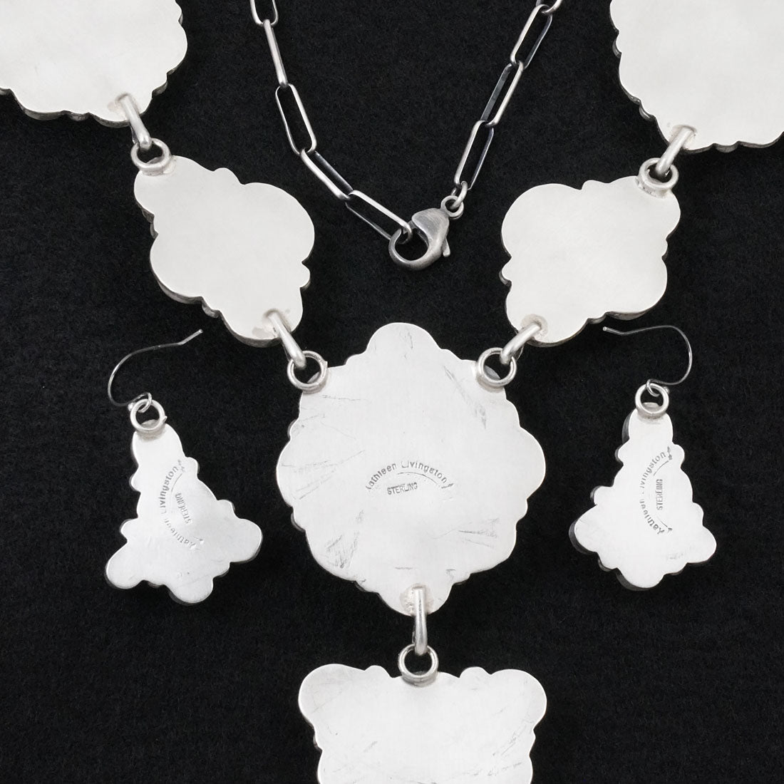 Kathleen Livingston Turquoise & Sterling Silver Necklace Set