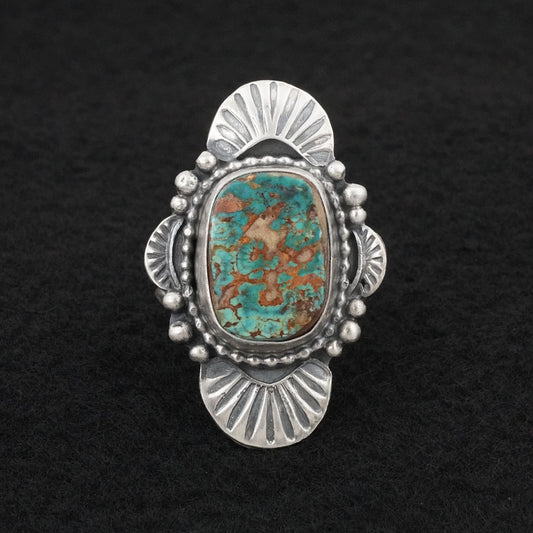Randy Billy Turquoise & Sterling Silver Ring Size 10