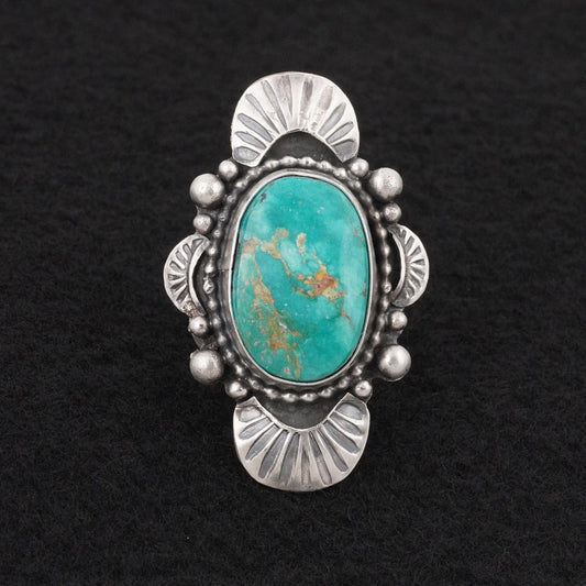 Randy Billy Turquoise & Sterling Silver Ring Size 7