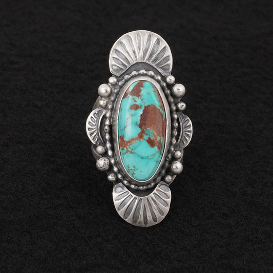 Randy Billy Turquoise & Sterling Silver Ring Size 6
