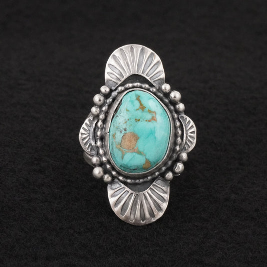 Randy Billy Turquoise & Sterling Silver Ring Size 9