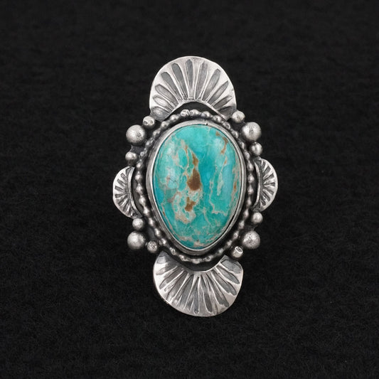 Randy Billy Turquoise & Sterling Silver Ring Size 6