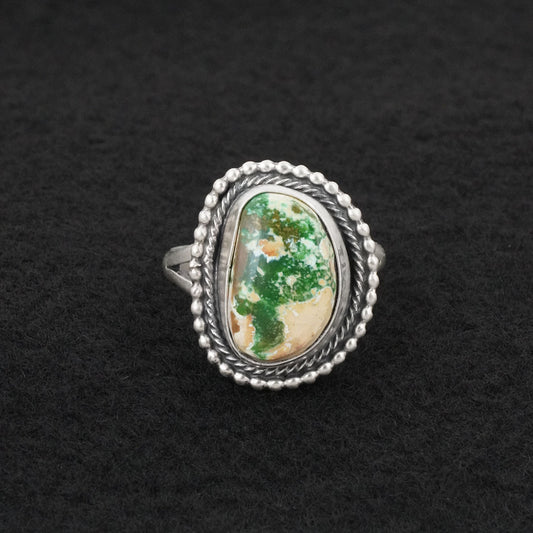 Randy Billy Turquoise & Sterling Silver Ring Size 10.5