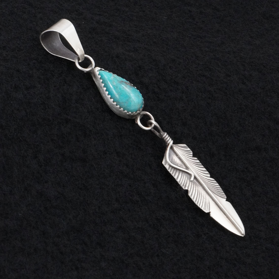 Chris Charley Turquoise & Sterling Silver Pendant