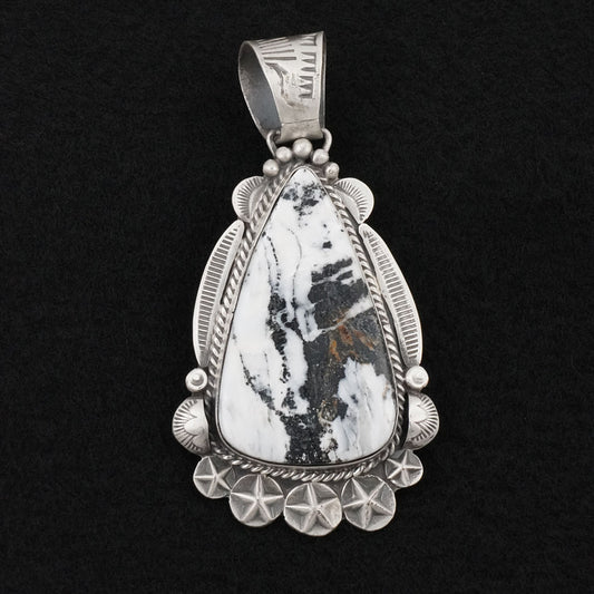 Vernon Johnson White Buffalo & Sterling Silver Pendant