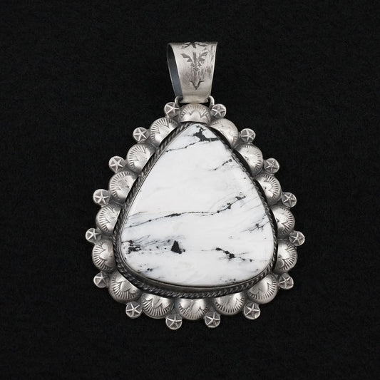 Vernon Johnson White Buffalo & Sterling Silver Pendant