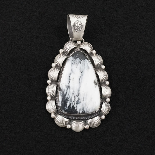 Vernon Johnson White Buffalo & Sterling Silver Pendant