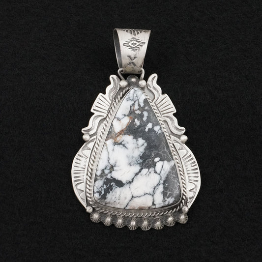 Vernon Johnson White Buffalo & Sterling Silver Pendant