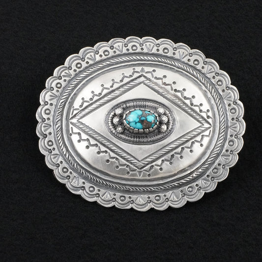 Dexter Martinez Turquoise & Sterling Silver Belt Buckle