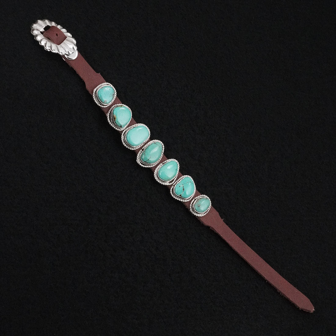 Marlene Ramone Turquoise, Sterling Silver & Leather Bracelet