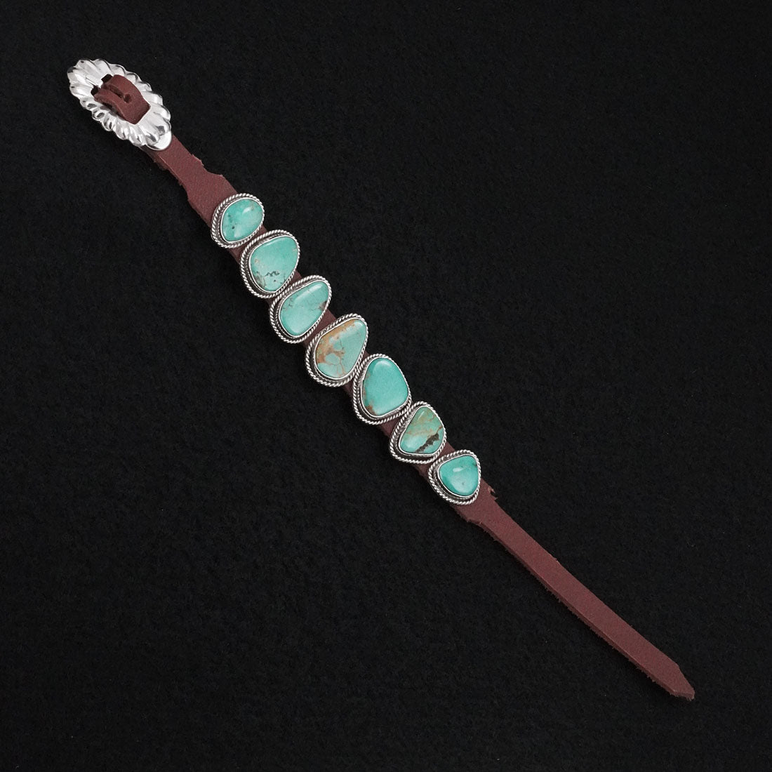 Marlene Ramone Turquoise, Sterling Silver & Leather Bracelet