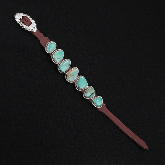 Marlene Ramone Turquoise, Sterling Silver & Leather Bracelet