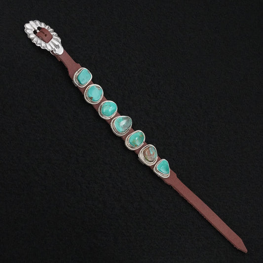 Marlene Ramone Turquoise, Sterling Silver & Leather Bracelet