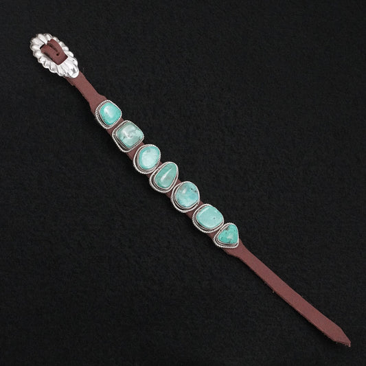Marlene Ramone Turquoise, Sterling Silver & Leather Bracelet