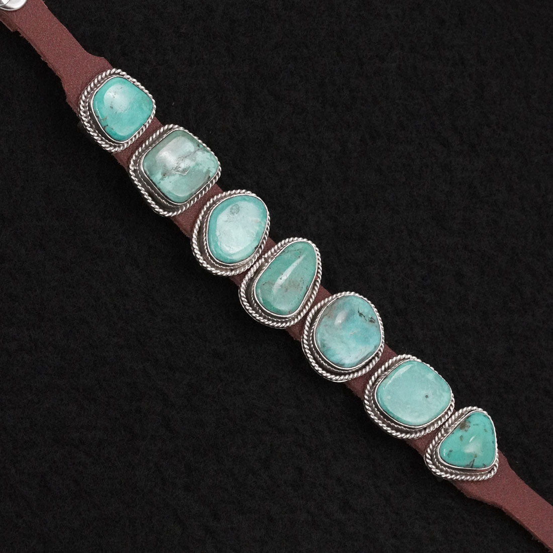 Marlene Ramone Turquoise, Sterling Silver & Leather Bracelet