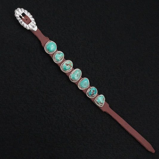 C. Ramone Turquoise, Sterling Silver & Leather Bracelet