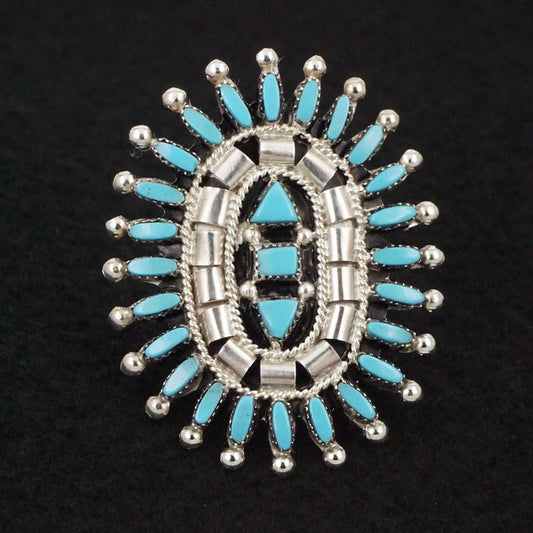 Evonne Hustito Turquoise & Sterling Silver Ring Size 8