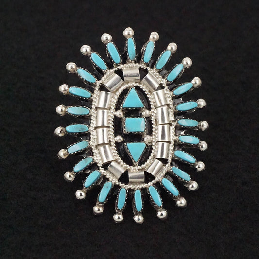 Evonne Hustito Turquoise & Sterling Silver Ring Size 6