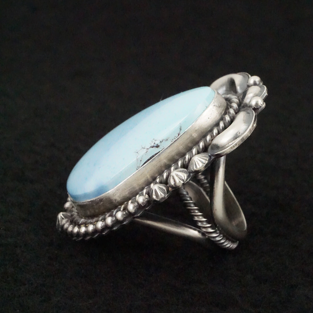 Raymond Delgarito Turquoise & Sterling Silver Ring Size 7.25