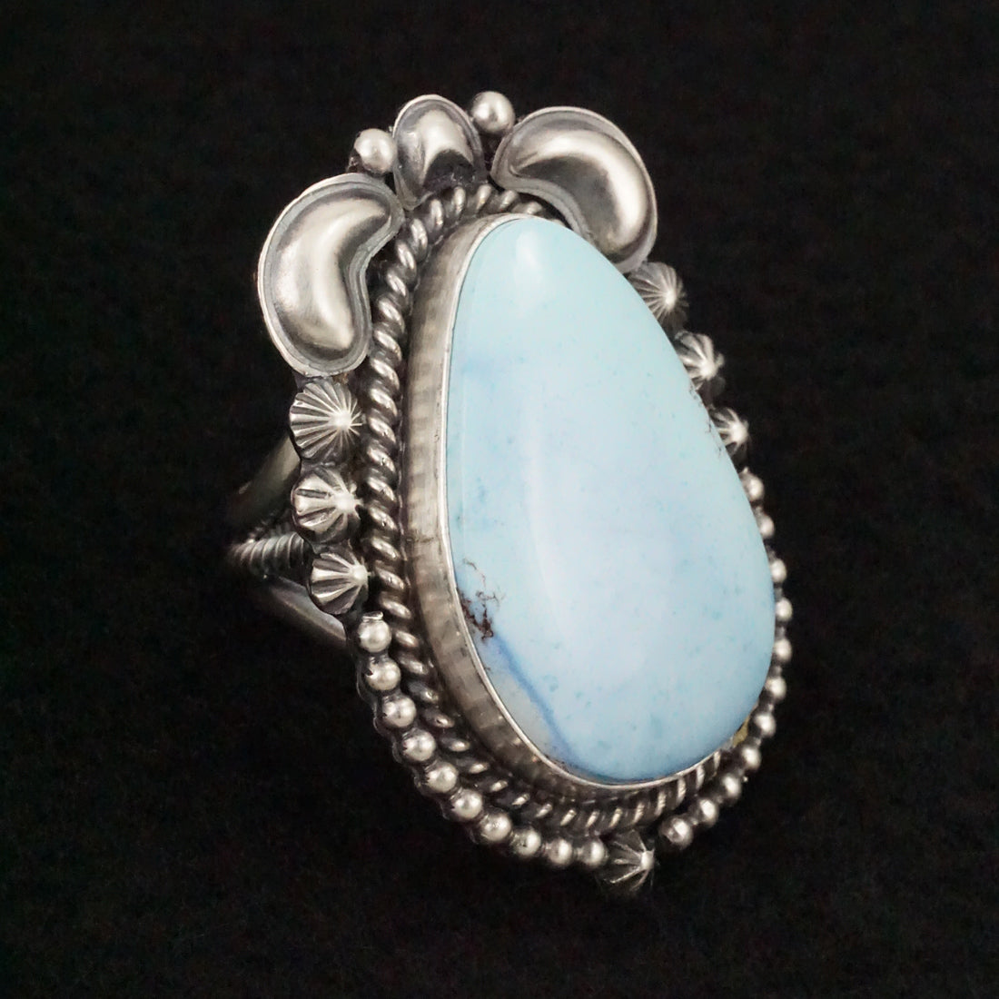 Raymond Delgarito Turquoise & Sterling Silver Ring Size 7.25