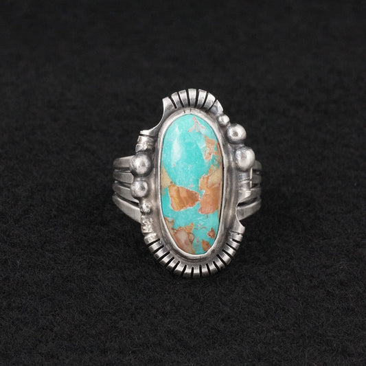 Randy Billy Turquoise & Sterling Silver Ring Size 9