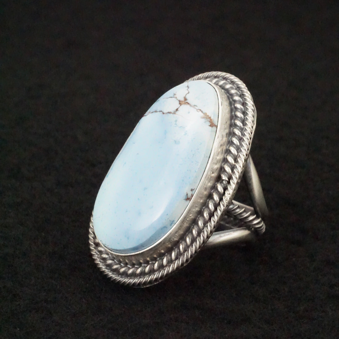 Raymond Delgarito Turquoise & Sterling Silver Ring Size 7.5