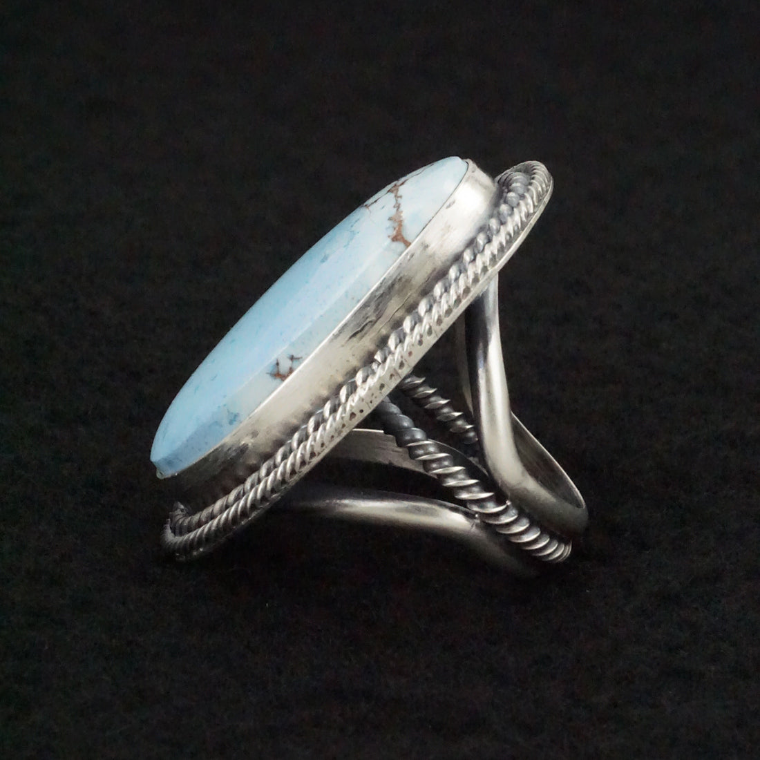 Raymond Delgarito Turquoise & Sterling Silver Ring Size 7.5