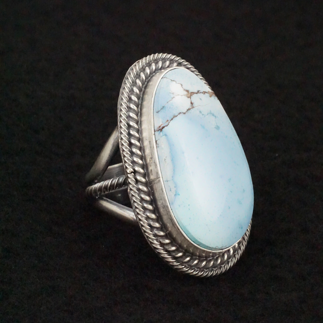 Raymond Delgarito Turquoise & Sterling Silver Ring Size 7.5