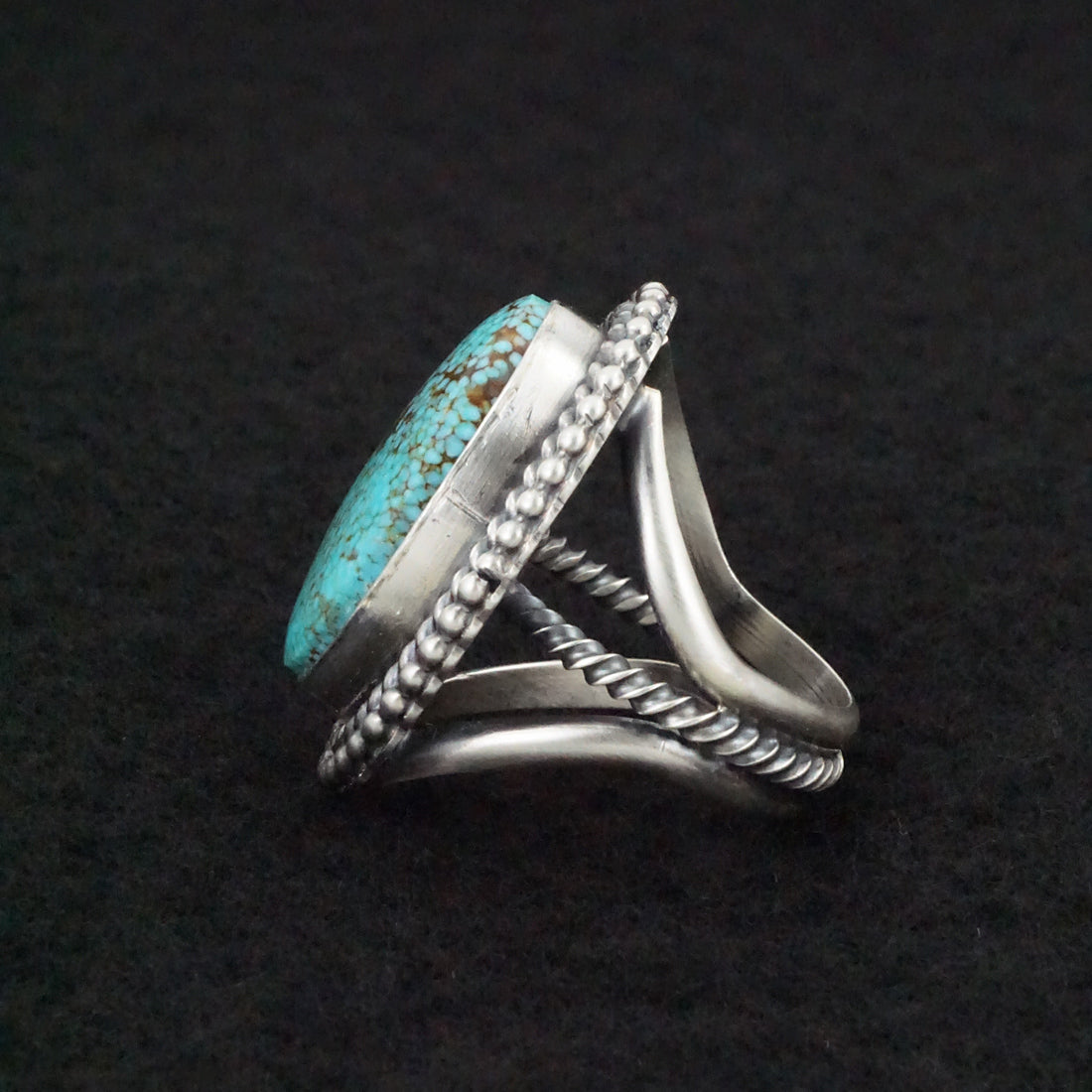 Raymond Delgarito Turquoise & Sterling Silver Ring Size 7