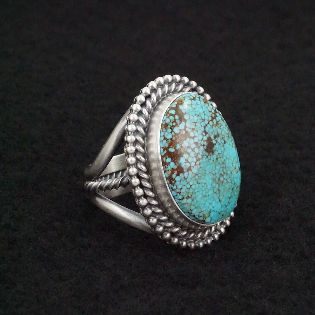 Raymond Delgarito Turquoise & Sterling Silver Ring Size 7