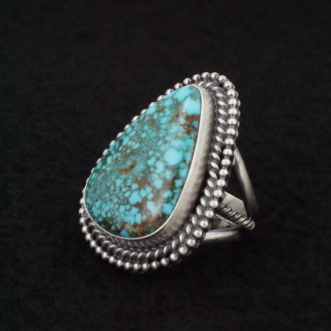 Raymond Delgarito Turquoise & Sterling Silver Ring Size 5.5