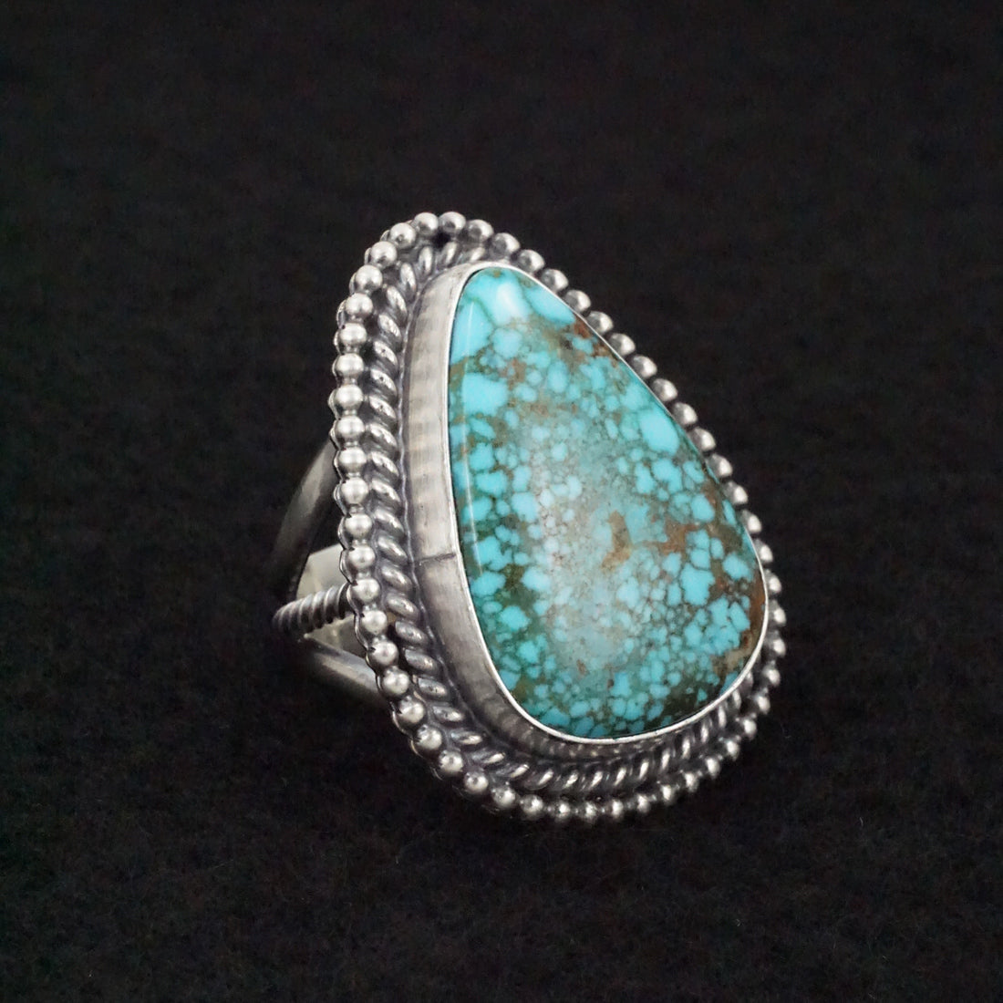 Raymond Delgarito Turquoise & Sterling Silver Ring Size 5.5